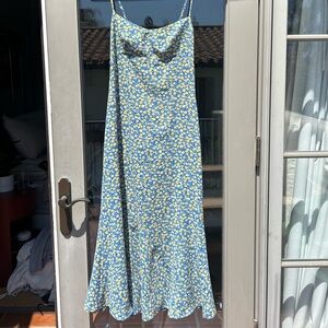 Floral Spaghetti Strap Satin Maxi Dress